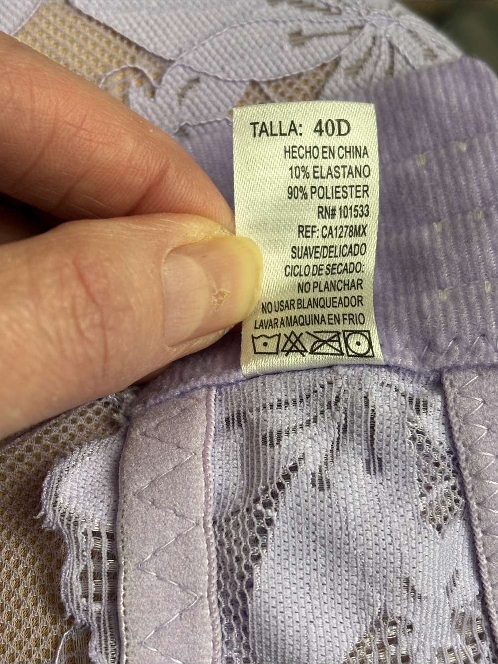 *ON HOLD* Lavender lace underwire lined padded bra - Picture 5 of 5
